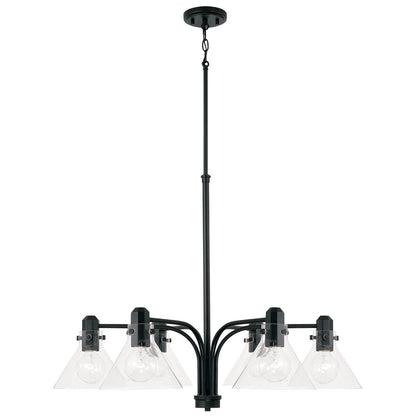 Baxter 6-Light Modern Chandelier, Matte Black, Chandelier