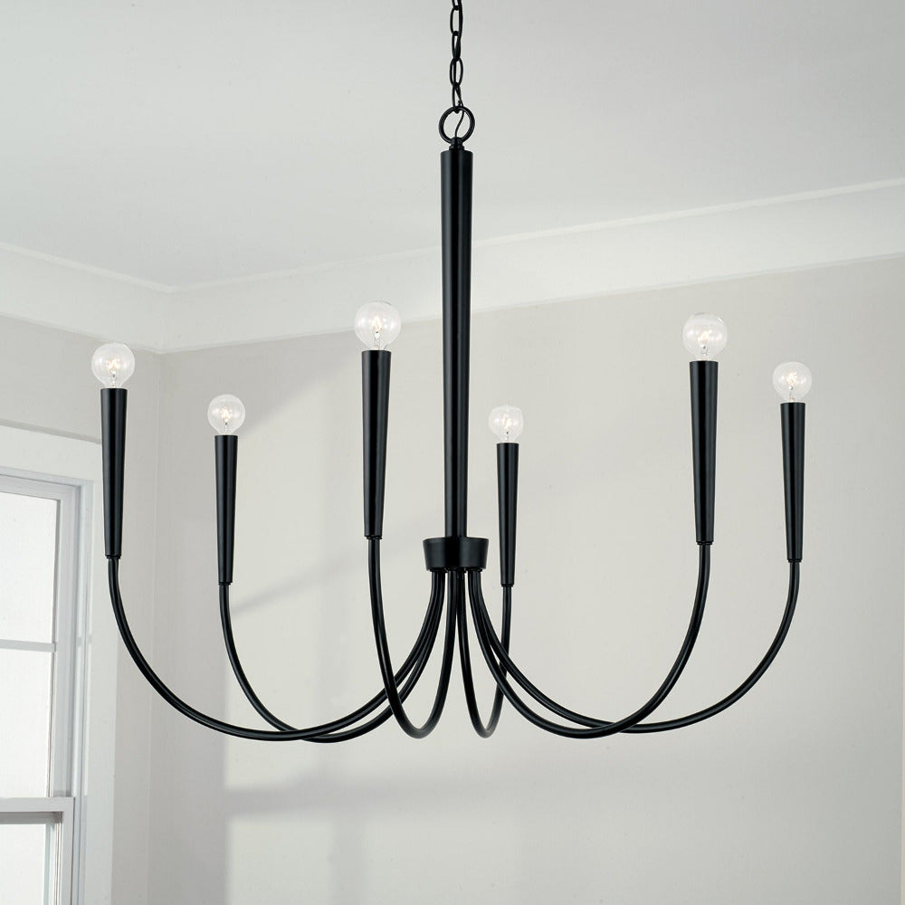 Audrey Chandelier, Chandelier, Matte Black