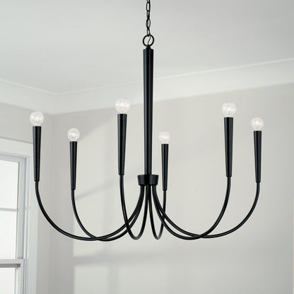 Audrey Chandelier, Chandelier, Matte Black
