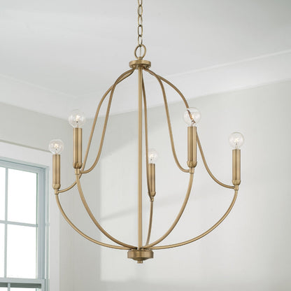 Susie Chandelier, Chandelier, Aged Brass