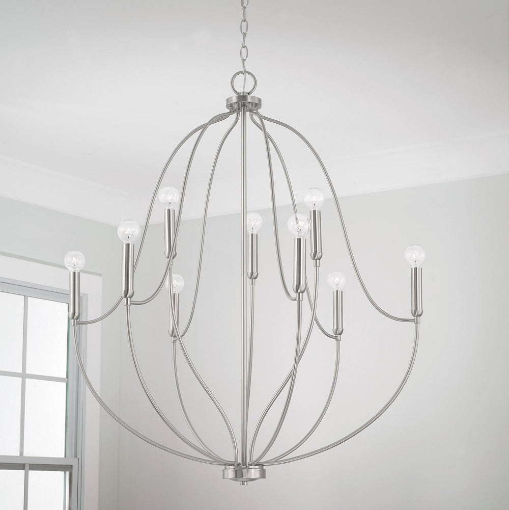 Susie Chandelier, Chandelier, Brushed Nickel