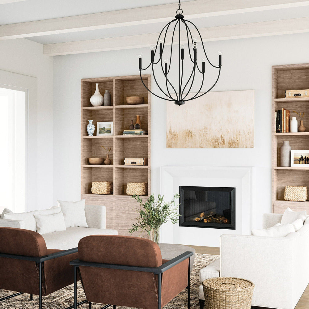 Susie Chandelier, Chandelier, Matte Black