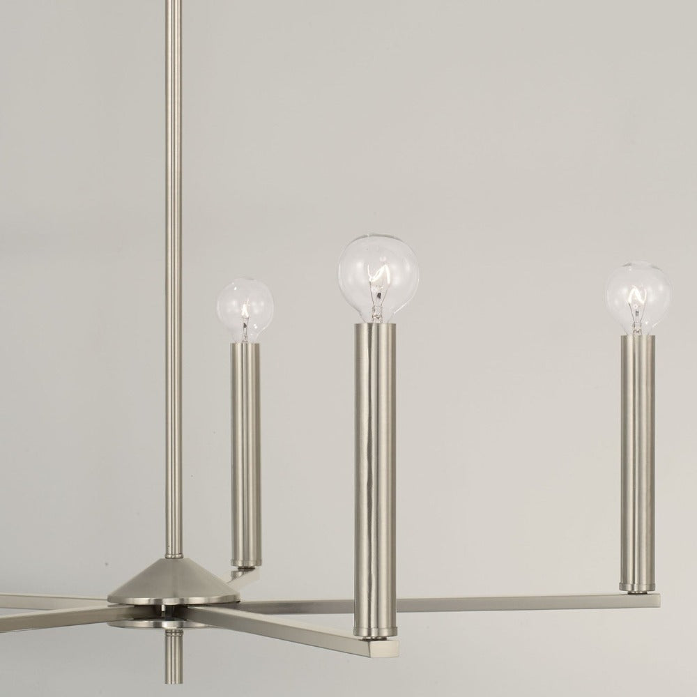 Finley Chandelier, Chandelier, Brushed Nickel