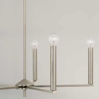Finley Chandelier, Chandelier, Brushed Nickel