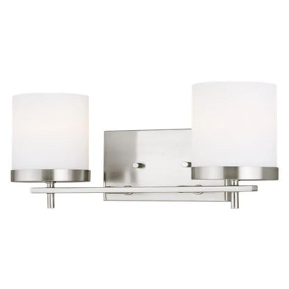 Huntington 2-Light Vanity, Vanity, Brushed Nickel