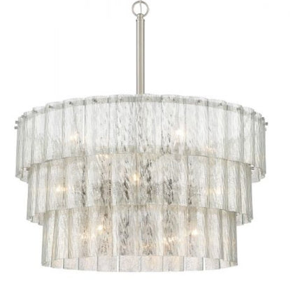 Bayside Tiered Antique Mercury Glass Chandelier, Chandelier, Nickel - Antiqued Mercury Glass 