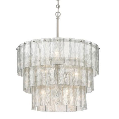 Bayside Tiered Antique Mercury Glass Chandelier, Chandelier, Nickel - Antiqued Mercury Glass 