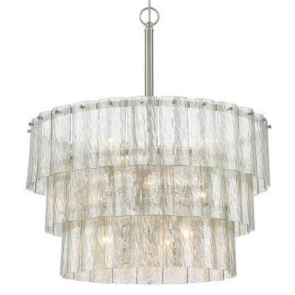 Bayside Tiered Antique Mercury Glass Chandelier, Chandelier, Nickel - Antiqued Mercury Glass 