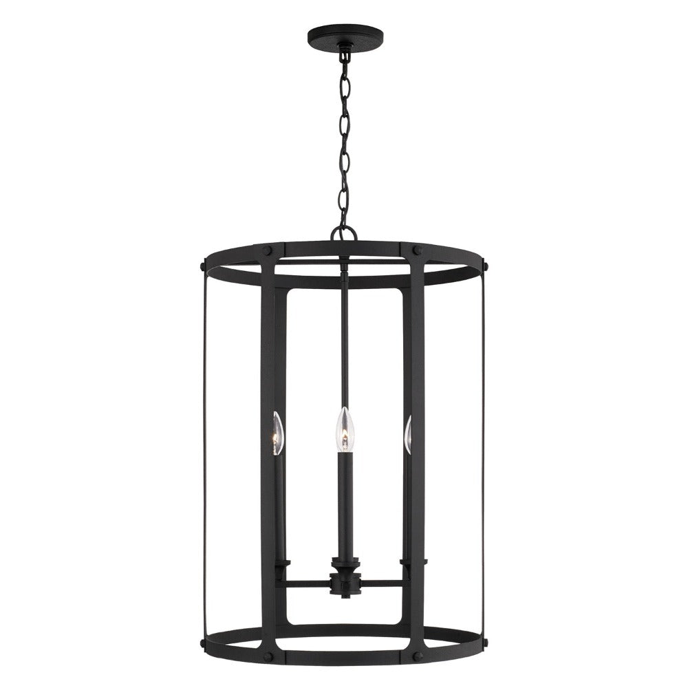 Benson Foyer Pendant, Pendant, Black Iron