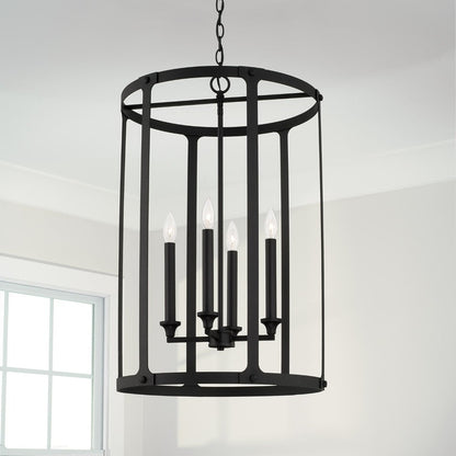 Benson Foyer Pendant, Pendant, Black Iron