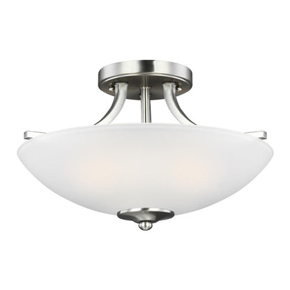 Barton 2-Light Semi-Flush Pendant, Pendant, Brushed Nickel