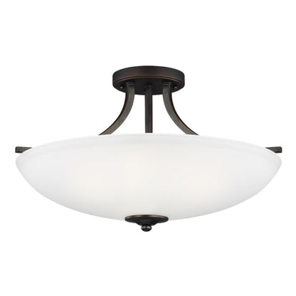 Barton 3-Light Semi-Flush Pendant, Pendant, Bronze