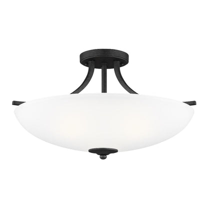 Barton 3-Light Semi-Flush Pendant, Pendant, Blacksmith