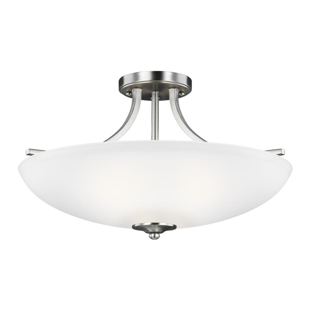 Barton 3-Light Semi-Flush Pendant, Pendant, Brushed Nickel