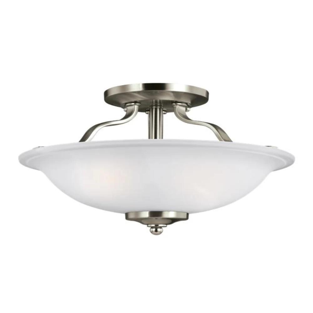 Hanover 2-Light Semi Flush, Semi, Flush, Brushed Nickel