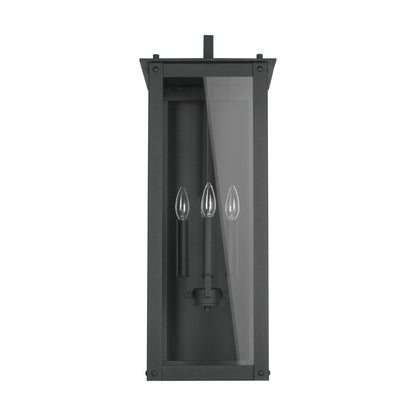 Maci 11" 4-light Outdoor Wall Lantern, Sconce, Black