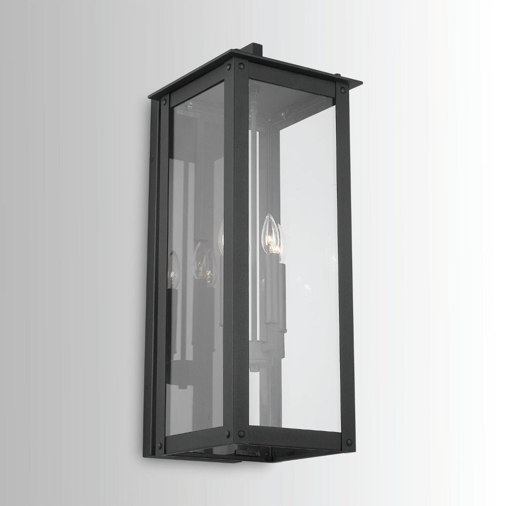 Maci 11" 4-light Outdoor Wall Lantern, Sconce, Black