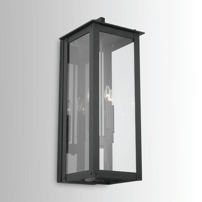 Maci 11" 4-light Outdoor Wall Lantern, Sconce, Black