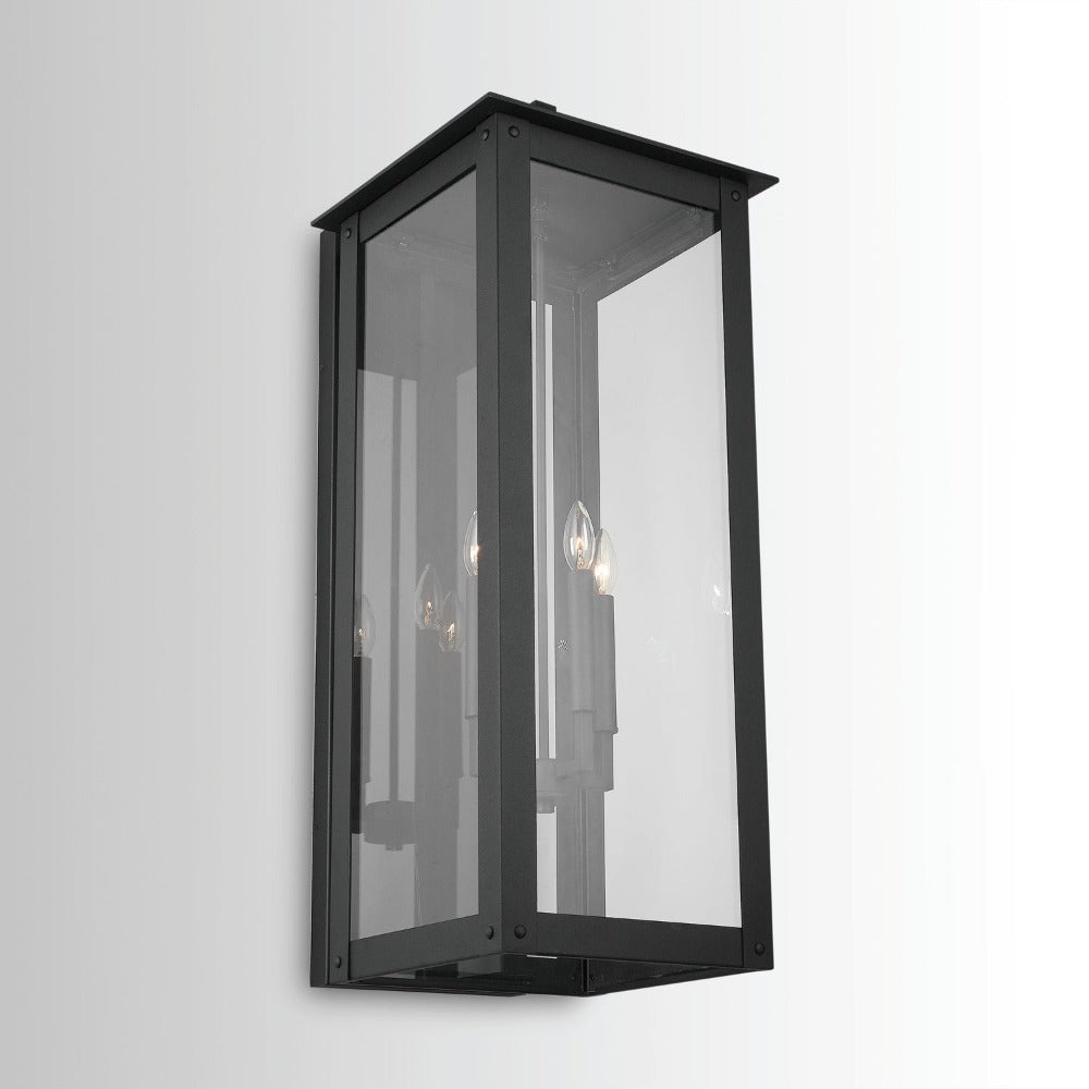 Maci 14" 4-light Outdoor Wall Lantern, Sconce, Black