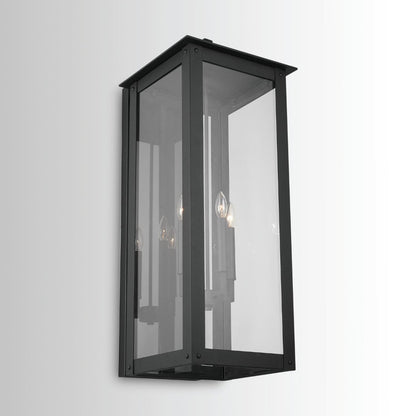 Maci 14" 4-light Outdoor Wall Lantern, Sconce, Black