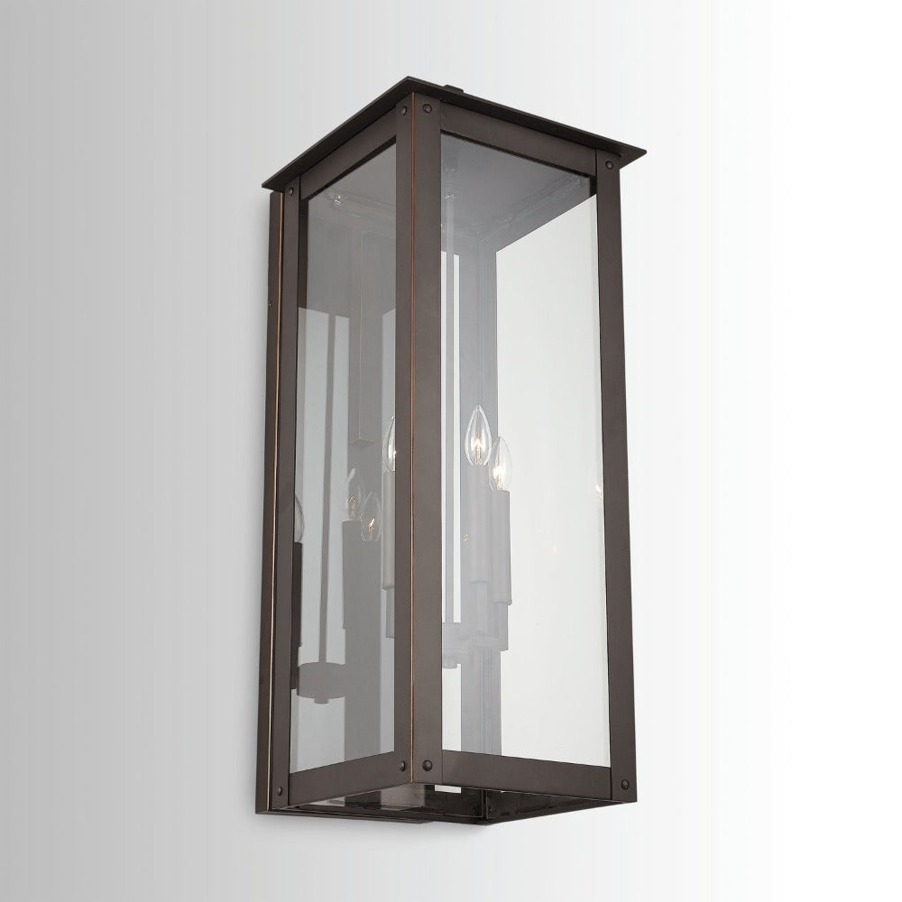 Maci 14" 4-light Outdoor Wall Lantern, Sconce, Oiled Bronze