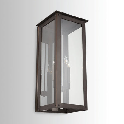 Maci 14" 4-light Outdoor Wall Lantern, Sconce, Oiled Bronze