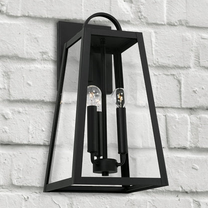 Andrew 3-light Outdoor Wall Lantern, Sconce, Black