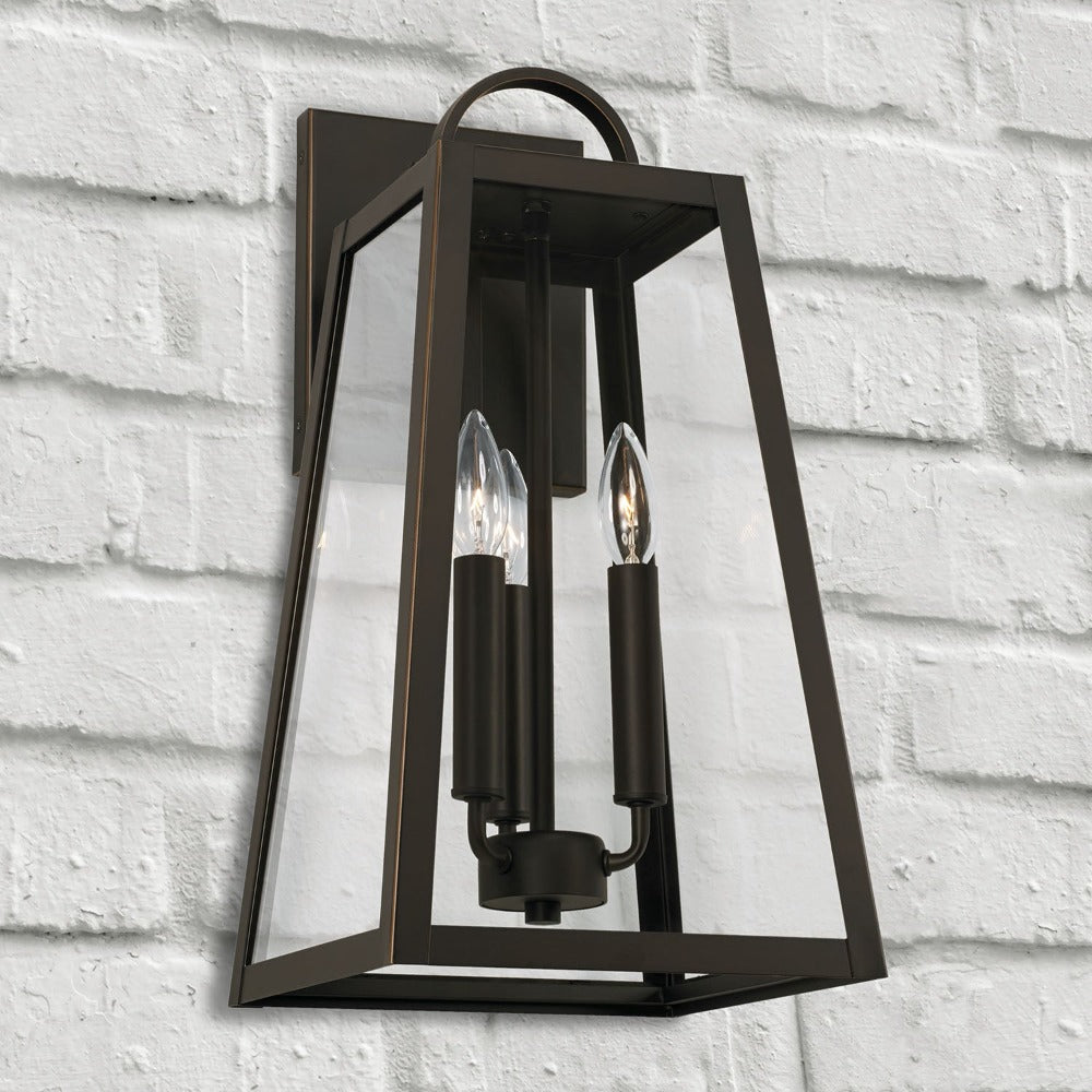Andrew 3-light Outdoor Wall Lantern, Sconce, Oiled Bronze