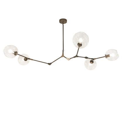 Fairfax Bronze 5 Light Mid-Century Modern Chandelier with Clear Glass Globes by Avenue Lighting HF8085-dBZ