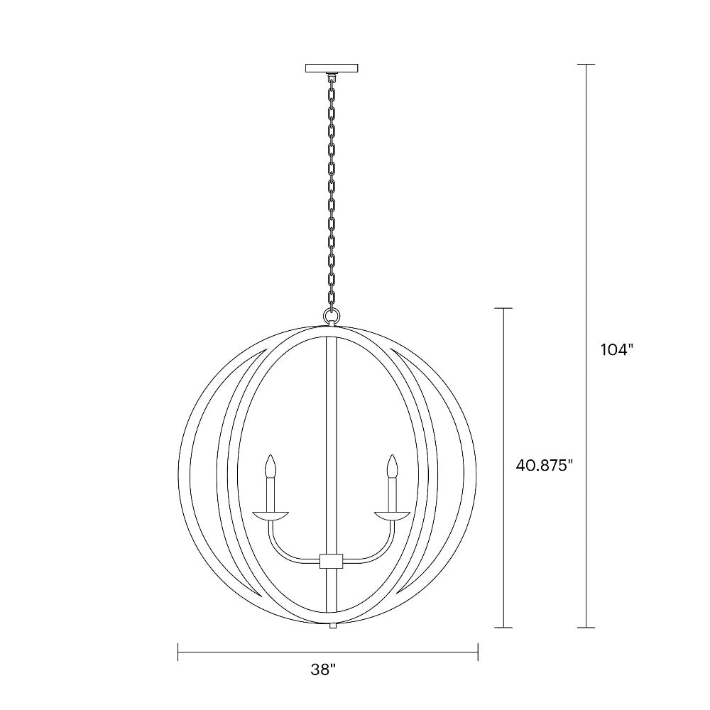 Liaw Chandelier, Chandelier, Scale Drawing