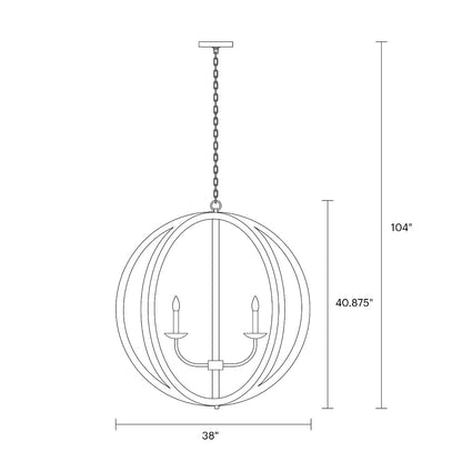 Liaw Chandelier, Chandelier, Scale Drawing
