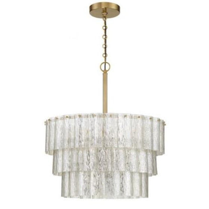 Bayside Tiered Antique Mercury Glass Chandelier, Chandelier, Satin Brass - MED
