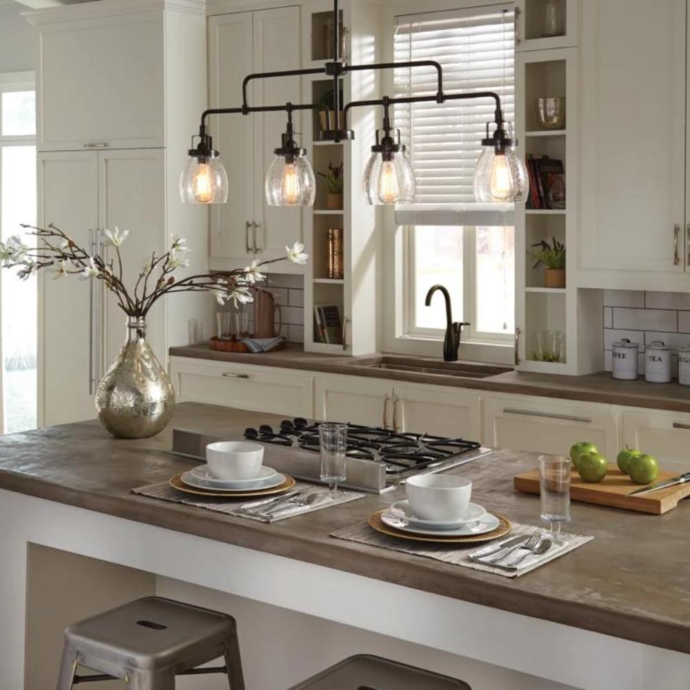 Belton Linear Chandelier in Heirloom Bronze, by Seagull Lighting, 6614504-782