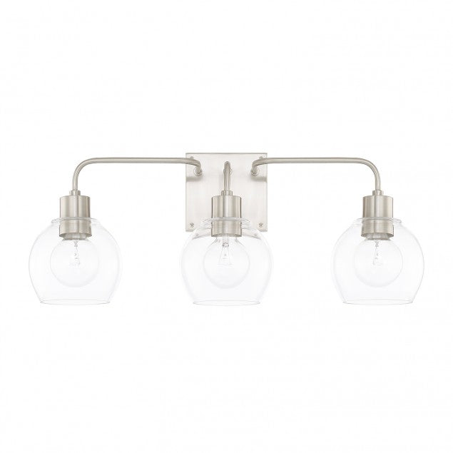 Tanner 3 Light Vanity Light by Capital Lighting in Brushed Nickel 120031BN-426