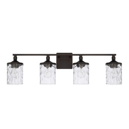 Colton 4 Light Vanity in Bronze with Clear Water Glass Shades by Capital Lighting 128841BZ-451