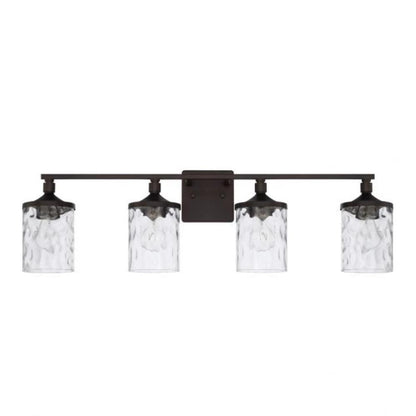 Colton 4 Light Vanity in Bronze with Clear Water Glass Shades by Capital Lighting 128841BZ-451