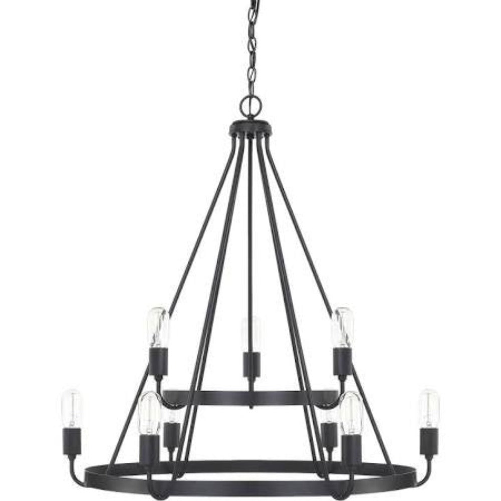 Capital Lighting Matte Black Tanner 2 Tier Chandelier 420091MB