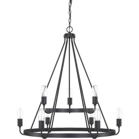 Capital Lighting Matte Black Tanner 2 Tier Chandelier 420091MB