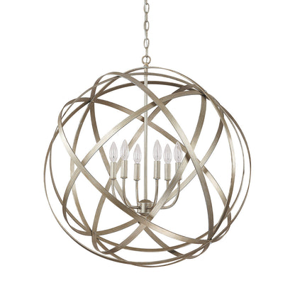 Capital Lighting Axis 6 Light Orb Chandelier in Winter Gold 4236WG