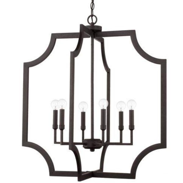 Chapman 6 Light Foyer in Black Iron by Capital Lighting 526161BI
