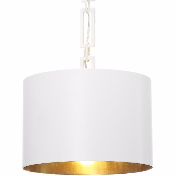 Alston 1-Light Chandelier in Matte White/ Antique Gold, by Crystorama Lighting, 8683-MT-GA