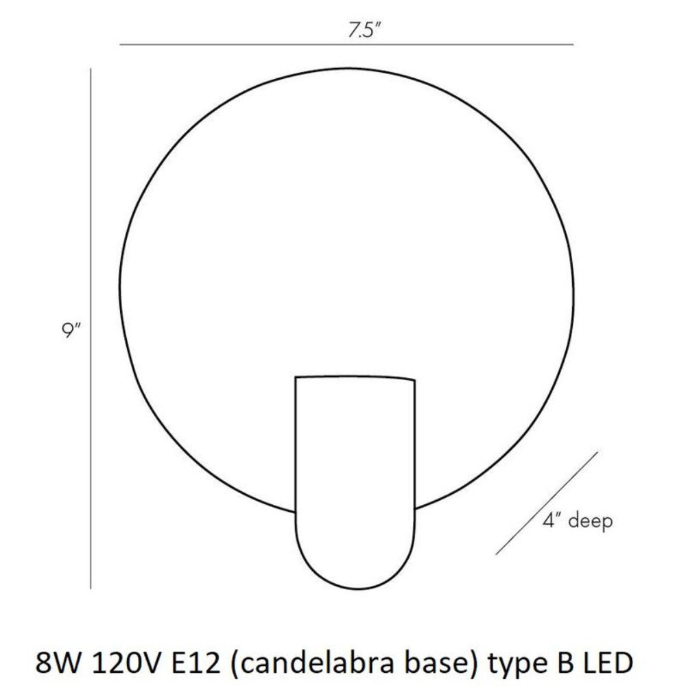 Cynthia Sconce, Alabaster Glass, Minimalistic hallway lighting spec sheet