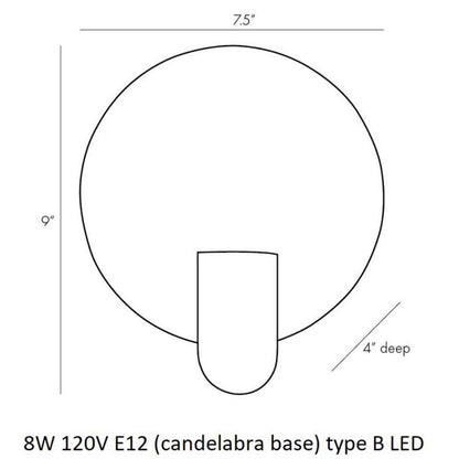 Cynthia Sconce, Alabaster Glass, Minimalistic hallway lighting spec sheet