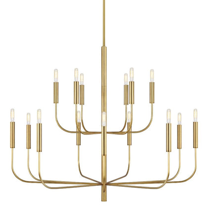 Fenella Chandelier, 15-Light Chandelier, Burnished Brass