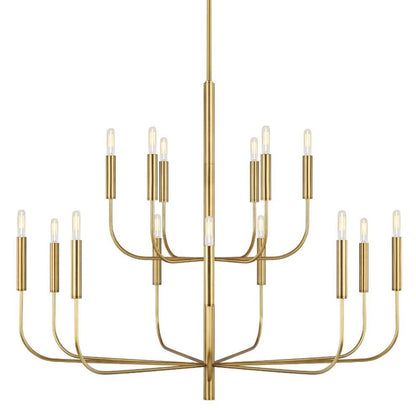 Fenella Chandelier, 15-Light Chandelier, Burnished Brass