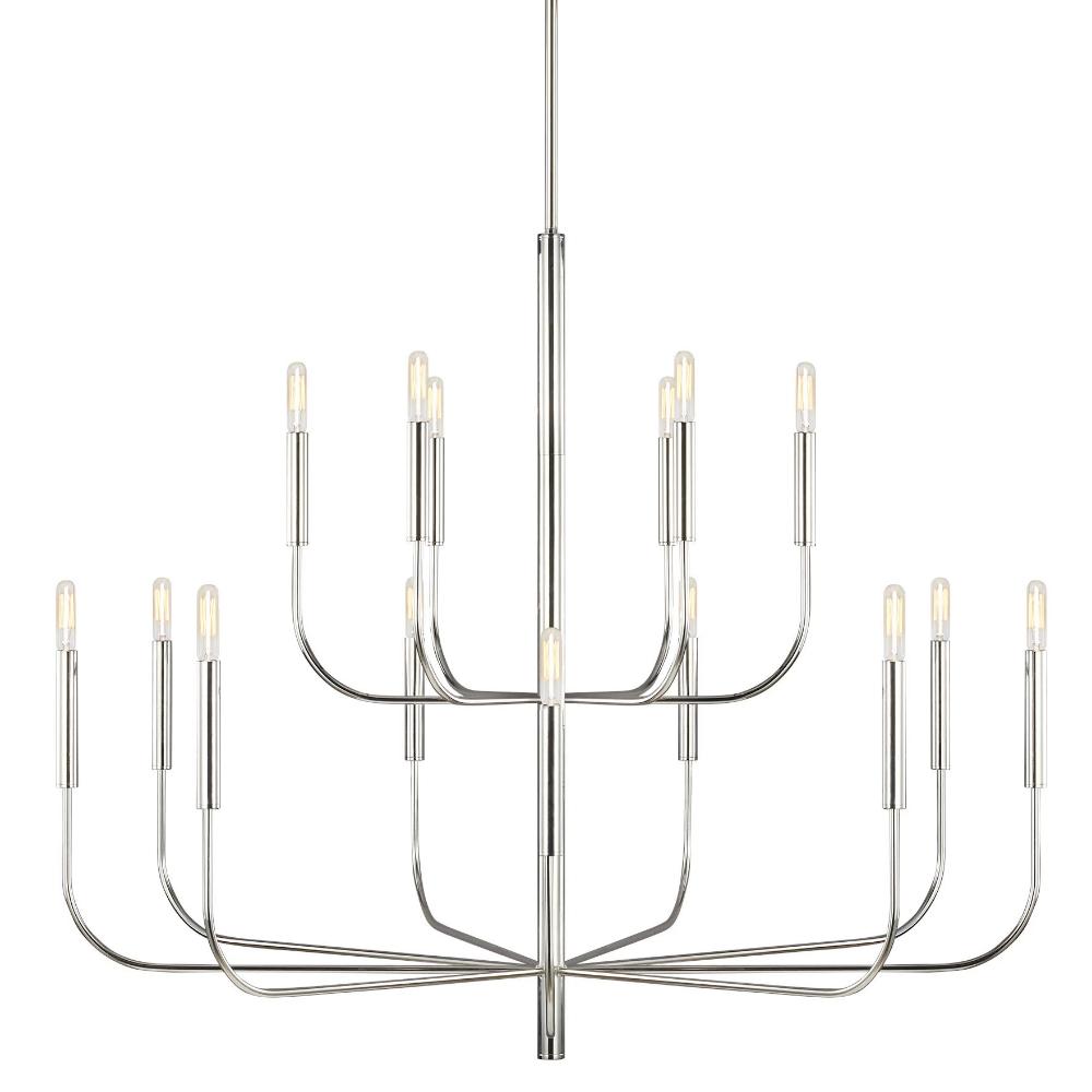 Fenella Chandelier, 15-Light Chandelier, Polished Nickel