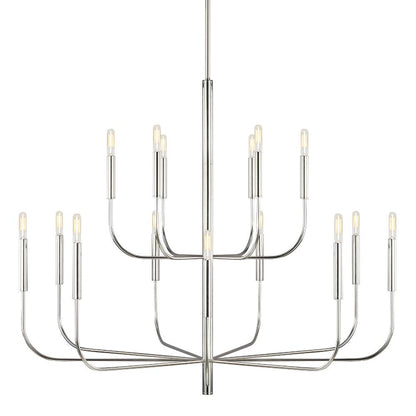 Fenella Chandelier, 15-Light Chandelier, Polished Nickel