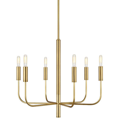 Fenella Chandelier, 6-Light Chandelier, Burnished Brass