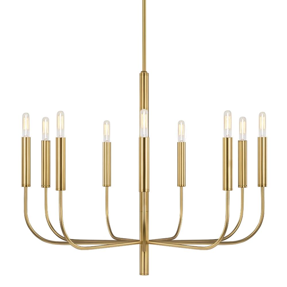 Fenella Chandelier, 9-Light Chandelier, Burnished Brass