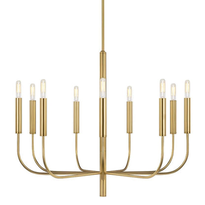 Fenella Chandelier, 9-Light Chandelier, Burnished Brass